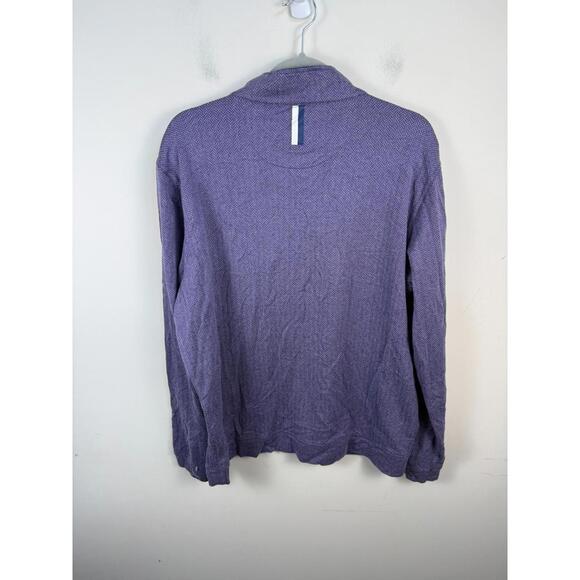 ***SOLD*** Rhoback Herringbone Pullover 1/4 Zip Sweater Golf Purple Large - Picture 3 of 5